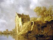 Jan van  Goyen River landscape with a ruin oil on canvas